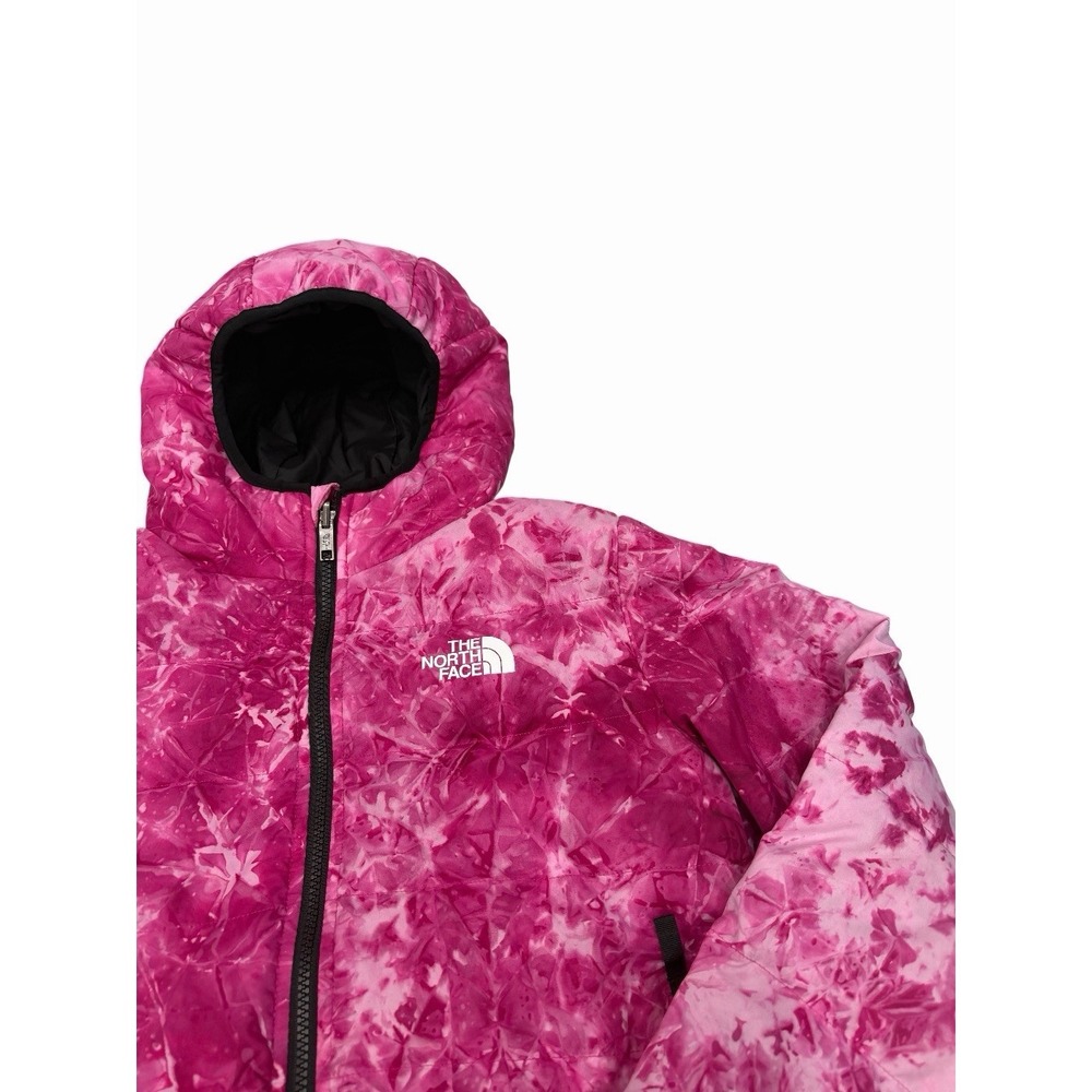 The North Face Girl XL 14 Puffer Hooded  Down 600 Winter Jacket Pink Reversible